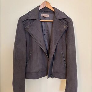 Philosophy Charcoal Faux Suede Moto Jacket
